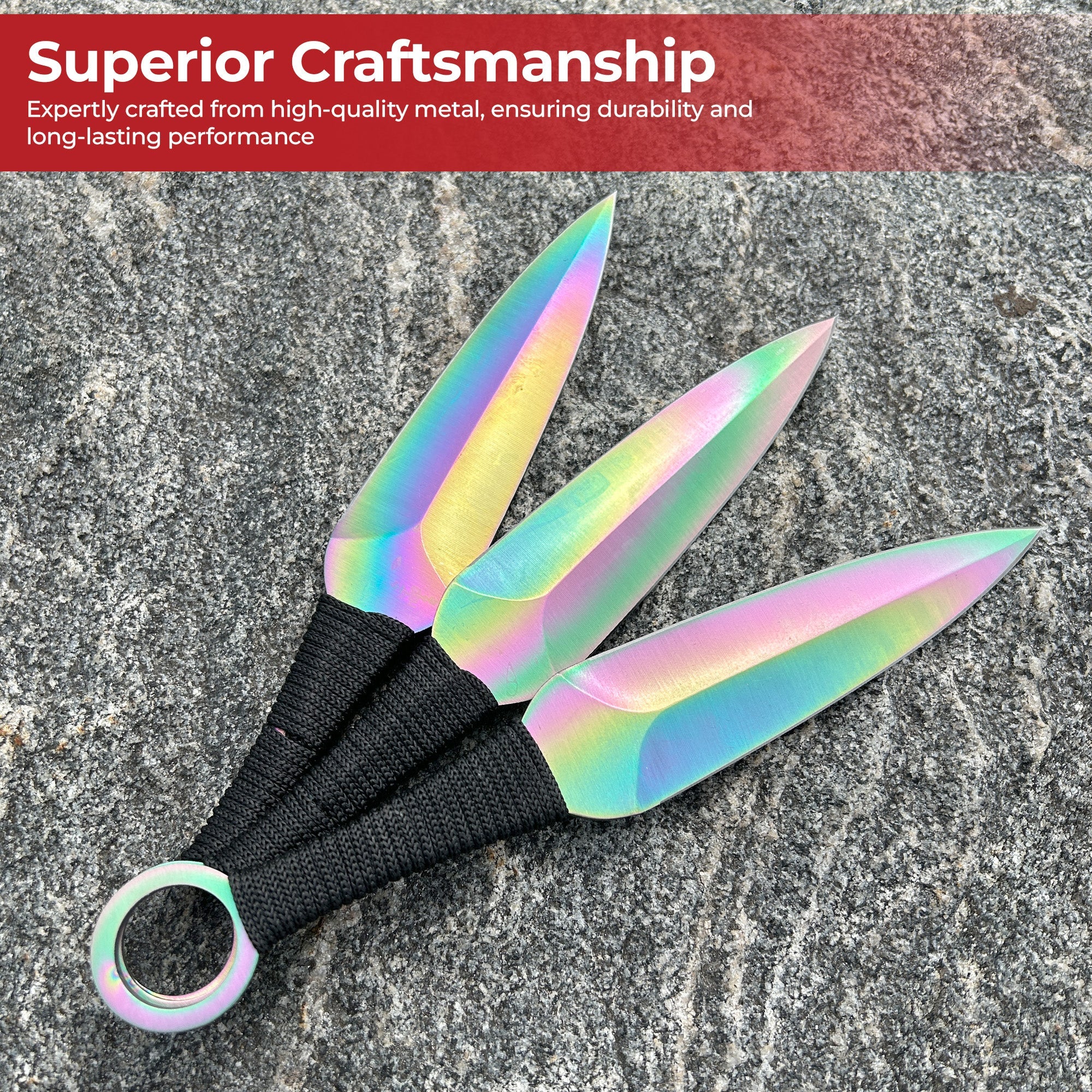 Serpent Strike Throwing Rainbow Kunai Set Throwing Knife - Tophatter Daily Deals