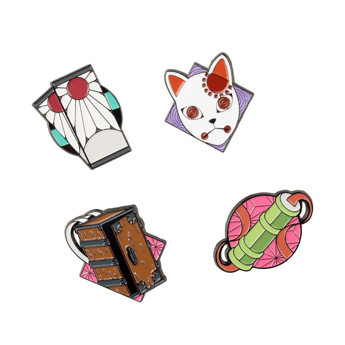 Demon Slayer - Officially Licensed Deluxe Set Of 4 Pins Collectible Merchandise - Tophatter Daily Deals