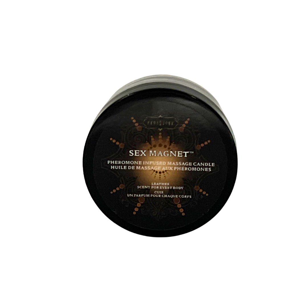 SEX MAGNET™ Leather Pheromone Massage Candles 1.7 oz Massage Candle - Tophatter Daily Deals