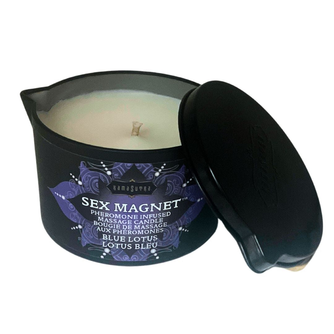 SEX MAGNET™ Blue Lotus Pheromone Massage Candle 6 oz Massage Candle - Tophatter Daily Deals