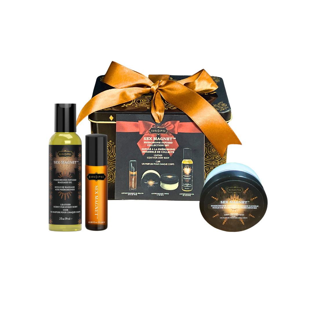 SEX MAGNET™ Blue Lotus Pheromone Collection Set Leather Gift Set - Tophatter Daily Deals