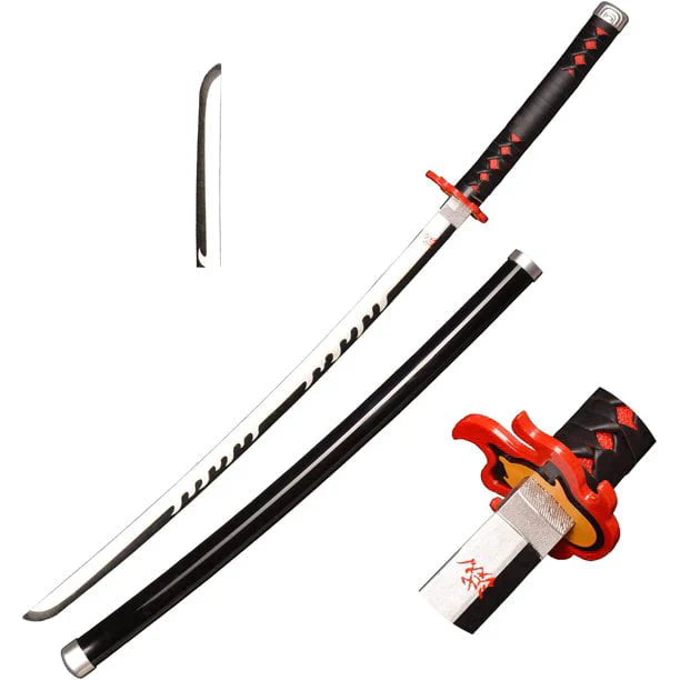 BLACK AND ORANGE STAINLESS STEEL UN-SHARPENED PRACTICE SAMURAI KATANA SWORD - Tophatter Daily Deals