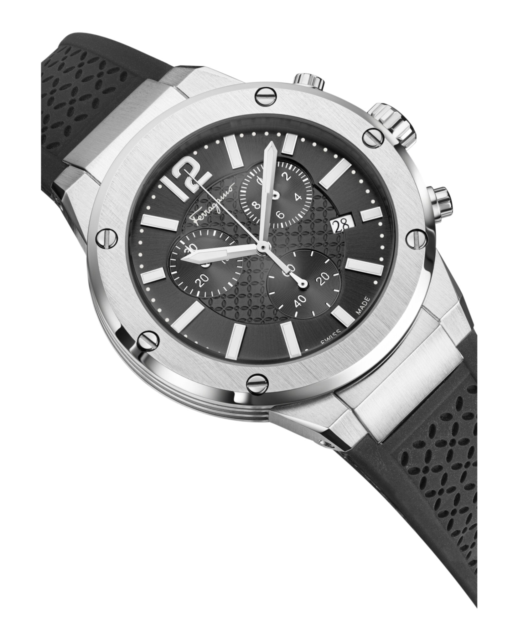 Ferragamo F-80 Chrono Silicone Watch Watches - Tophatter Daily Deals