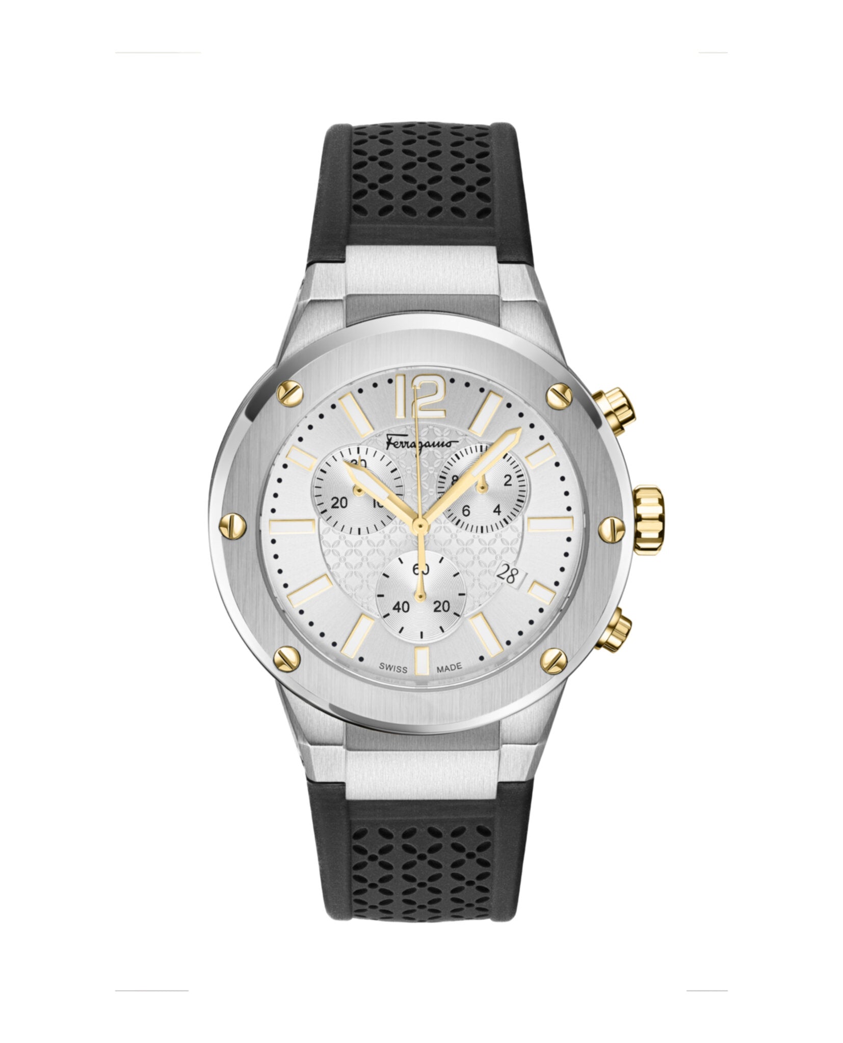 Ferragamo F-80 Chrono Silicone Watch Stainless Steel Watches - Tophatter Daily Deals