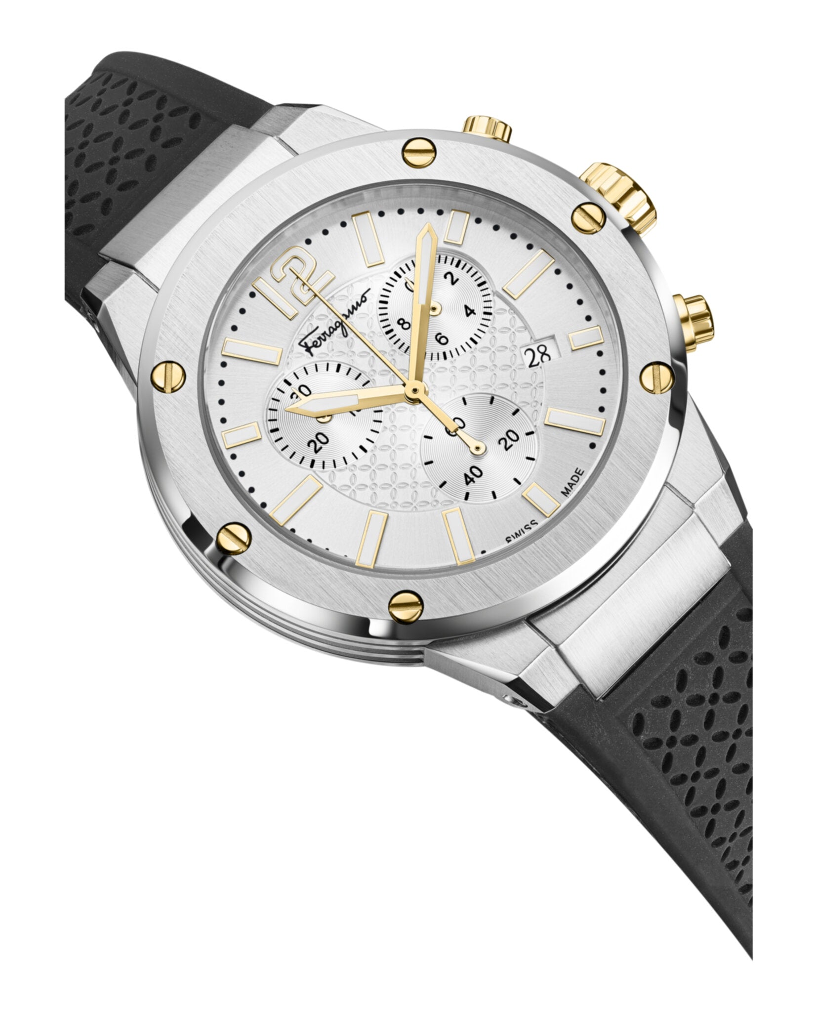 Ferragamo F-80 Chrono Silicone Watch Watches - Tophatter Daily Deals