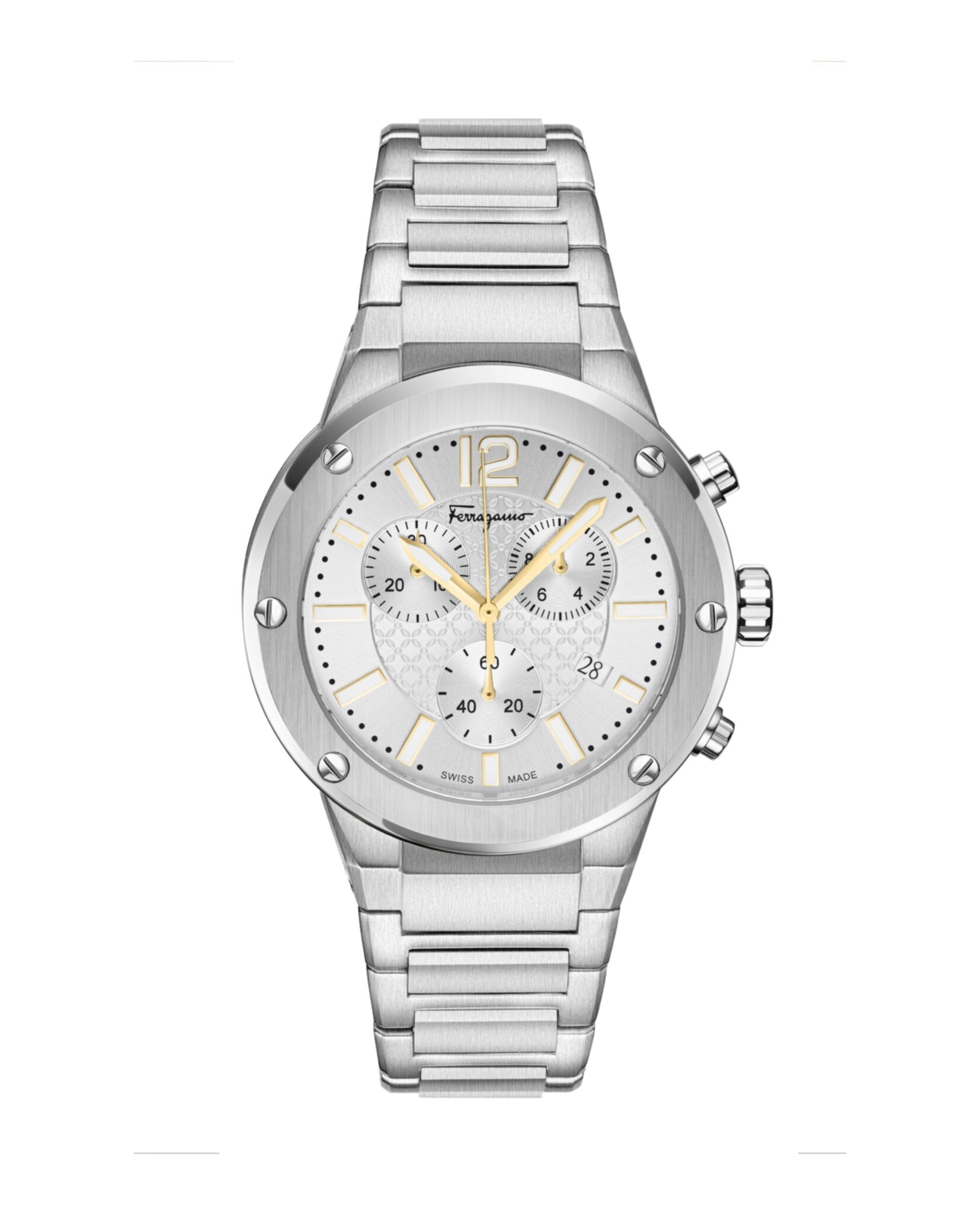 Ferragamo F-80 Chrono Bracelet Watch Stainless Steel Watches - Tophatter Daily Deals