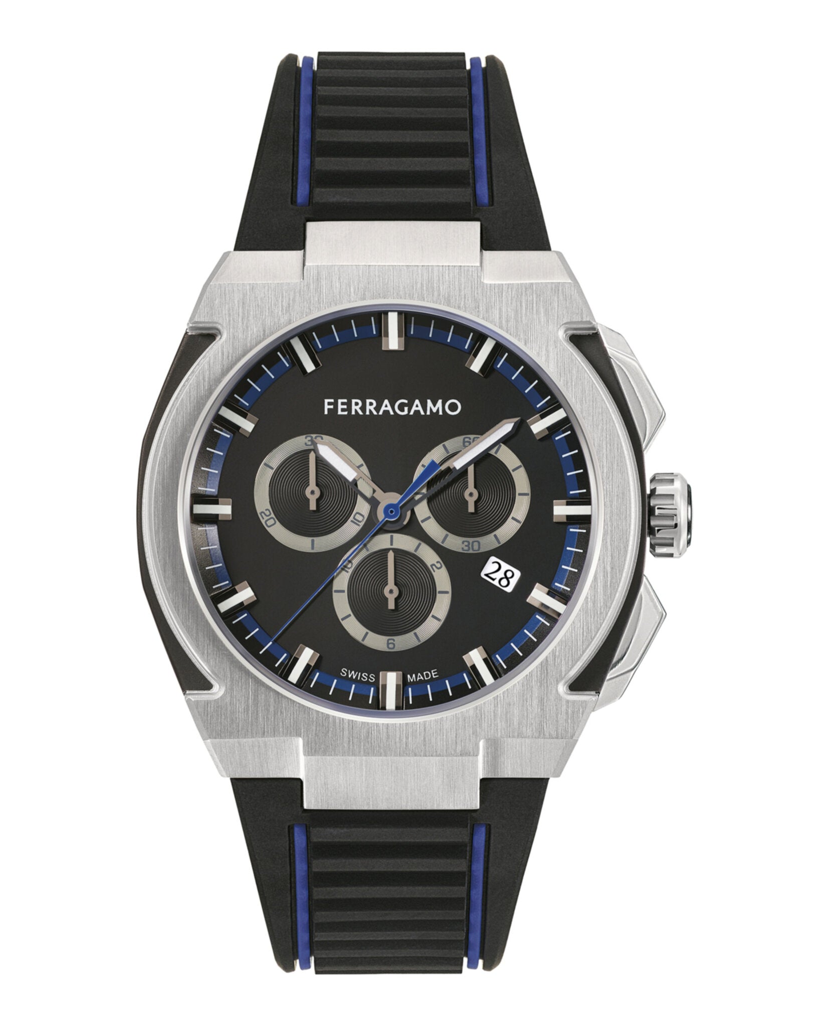 Ferragamo Supreme Chrono Silicone Watch Stainless Steel Watches - Tophatter Daily Deals
