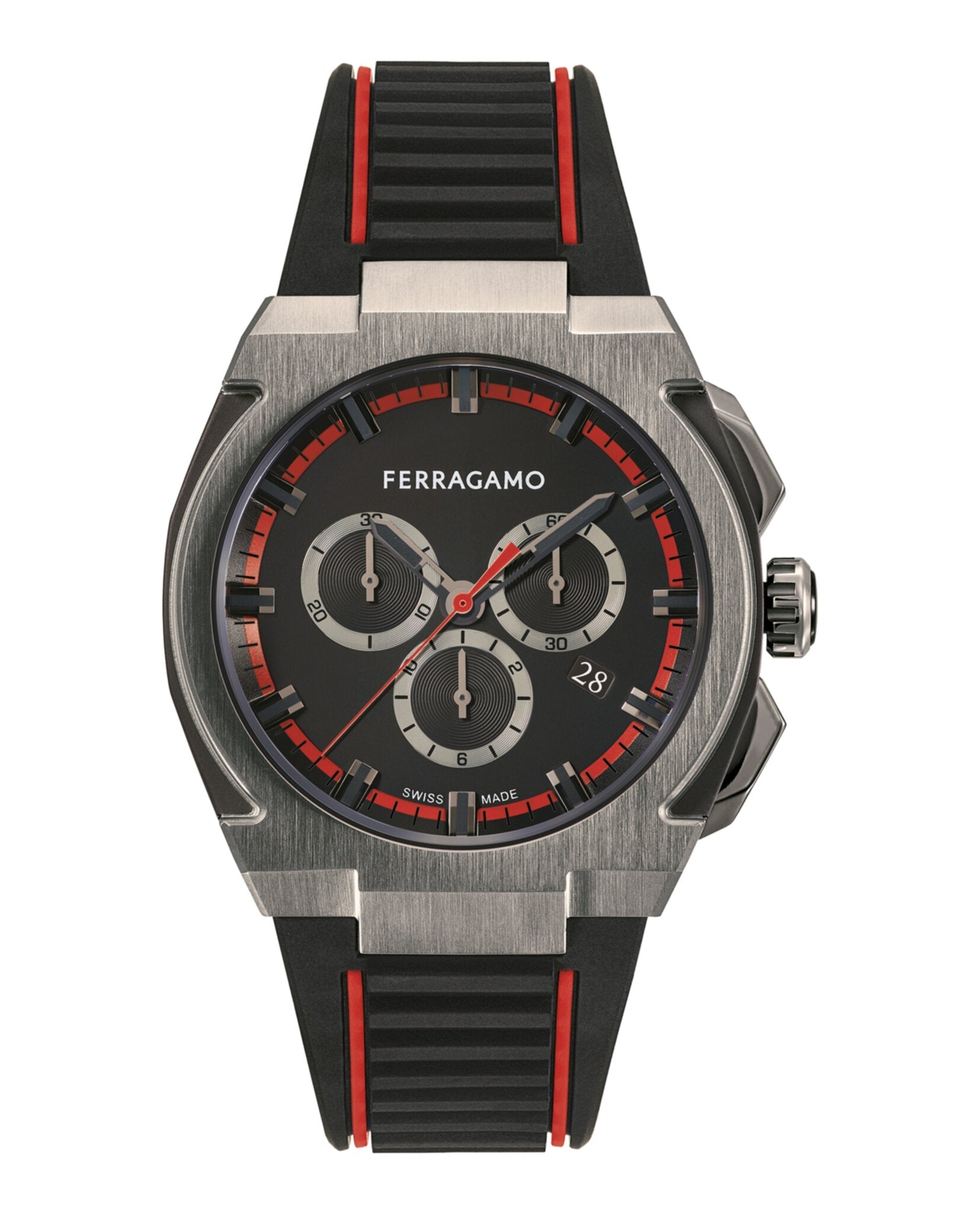 Ferragamo Supreme Chrono Silicone Watch Gun Watches - Tophatter Daily Deals