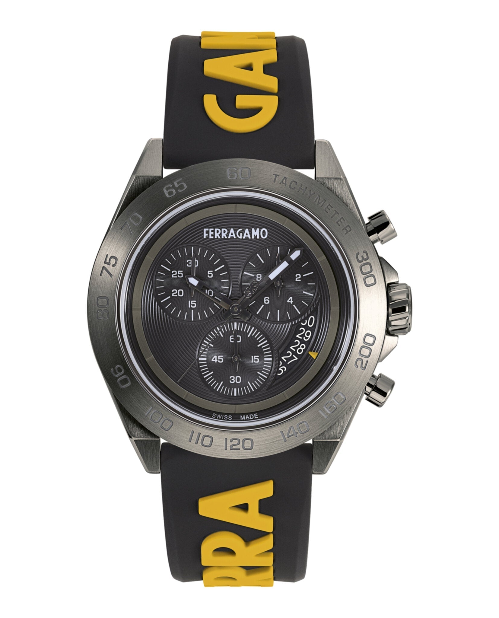 Ferragamo Urban Chrono Silicone Watch Gun Watches - Tophatter Daily Deals