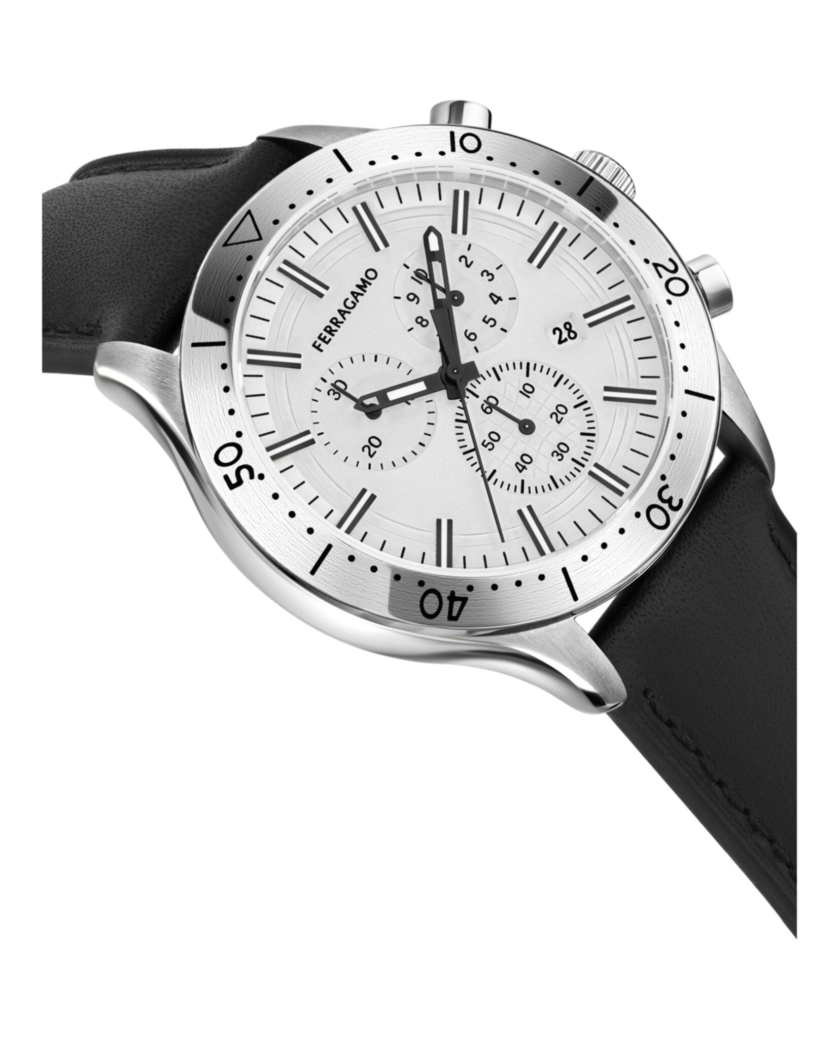 Ferragamo Master Chrono Leather Watch Watches - Tophatter Daily Deals