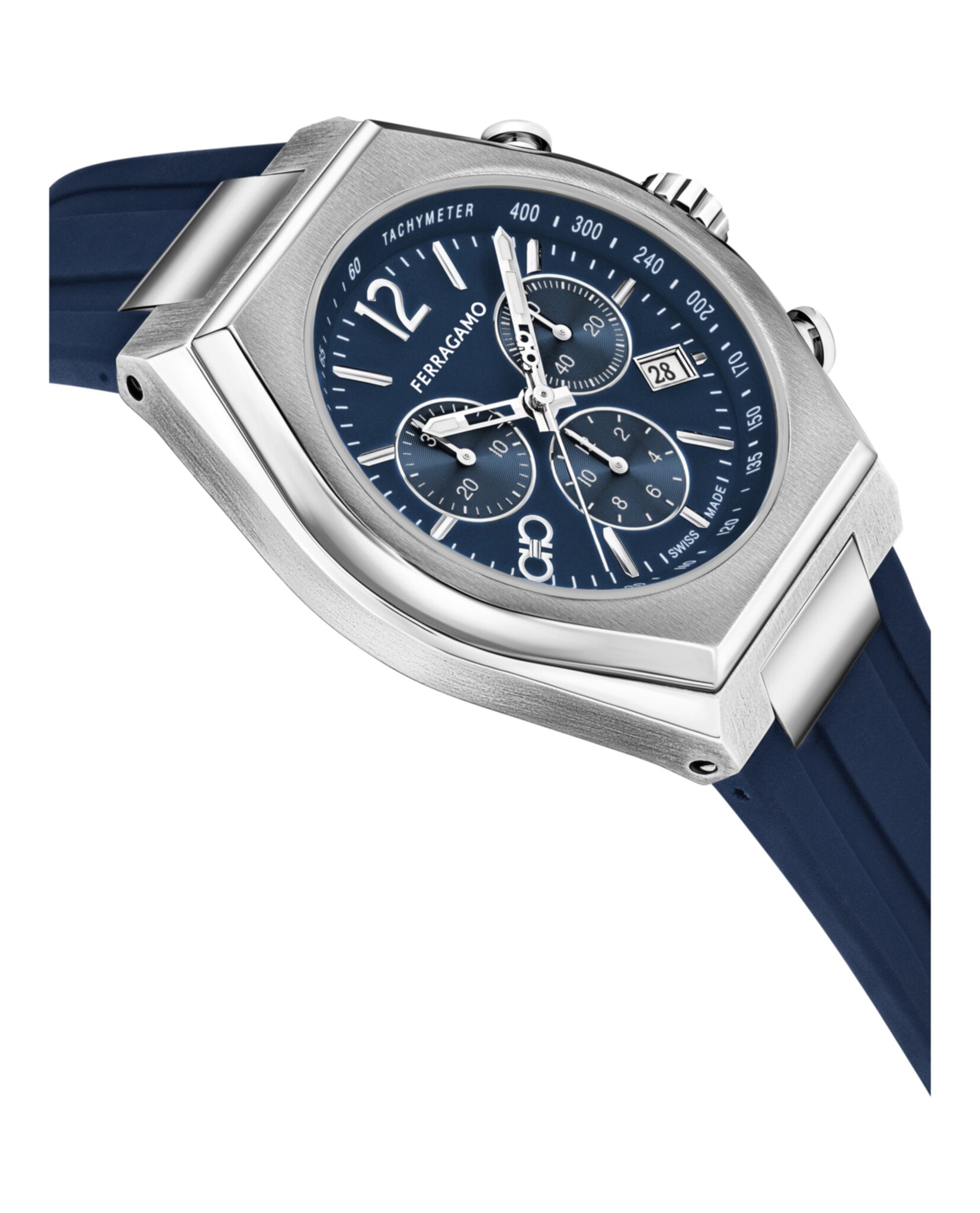 Ferragamo Tonneu Chrono Silicone Watch Watches - Tophatter Daily Deals