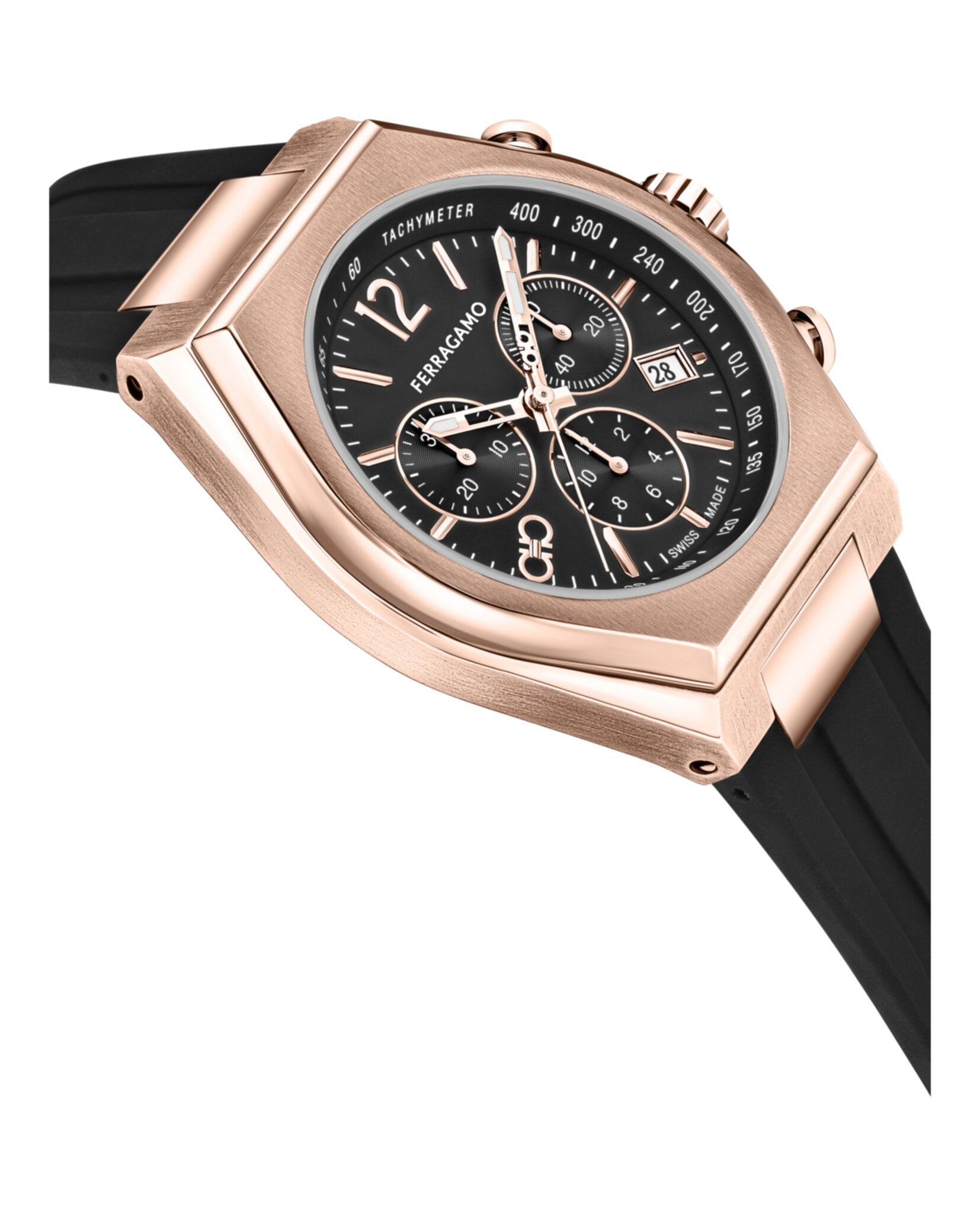 Ferragamo Tonneu Chrono Silicone Watch Watches - Tophatter Daily Deals