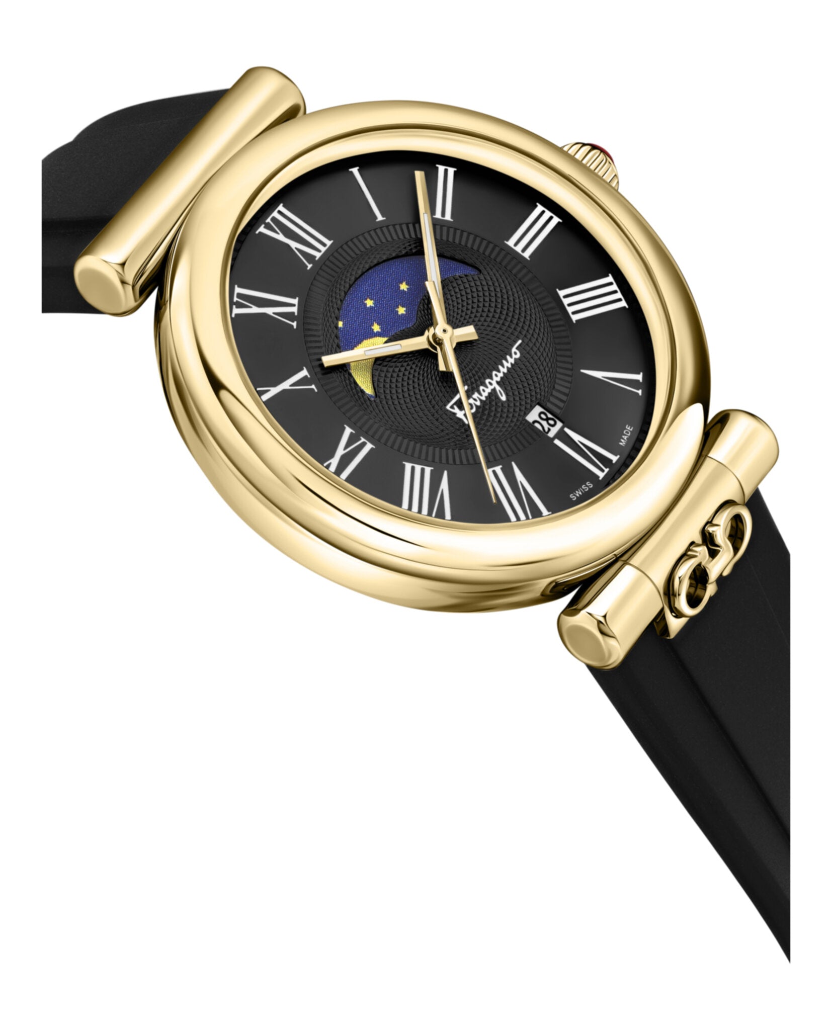 Ferragamo Ora Moonphase Silicone Watch Watches - Tophatter Daily Deals