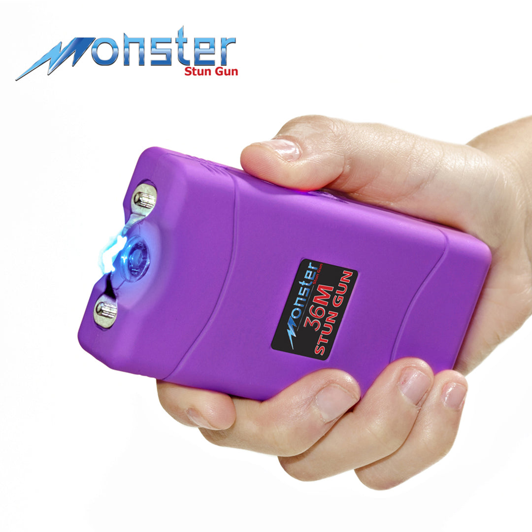 Purple Monster 36 Million Volt Rechargeable Stun Gun - LED Light Collectible Weapons - Tophatter Daily Deals