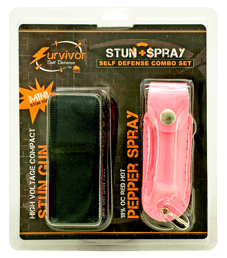Self Defense Compact Stun Gun and Pepper Spray Combo Pack - Pink SD-StunGun - Tophatter Daily Deals