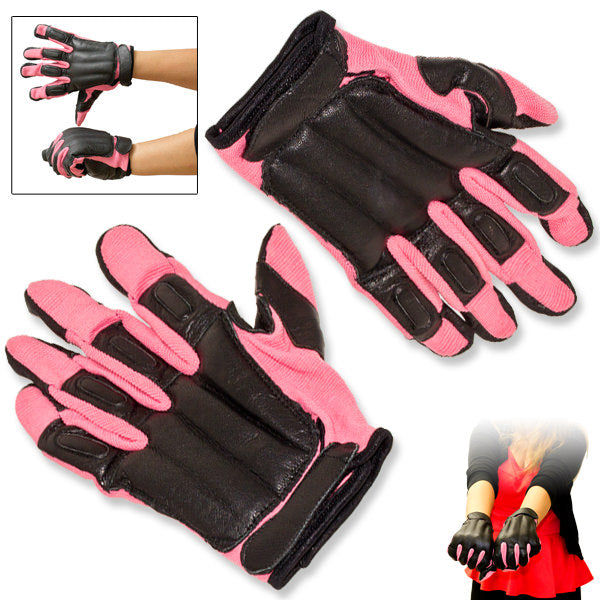 Pink Full Finger Sap Gloves With Steel Shot - Size Large - Tophatter's Guns'N'Weapons Store Collectible Weapons - Tophatter Daily Deals