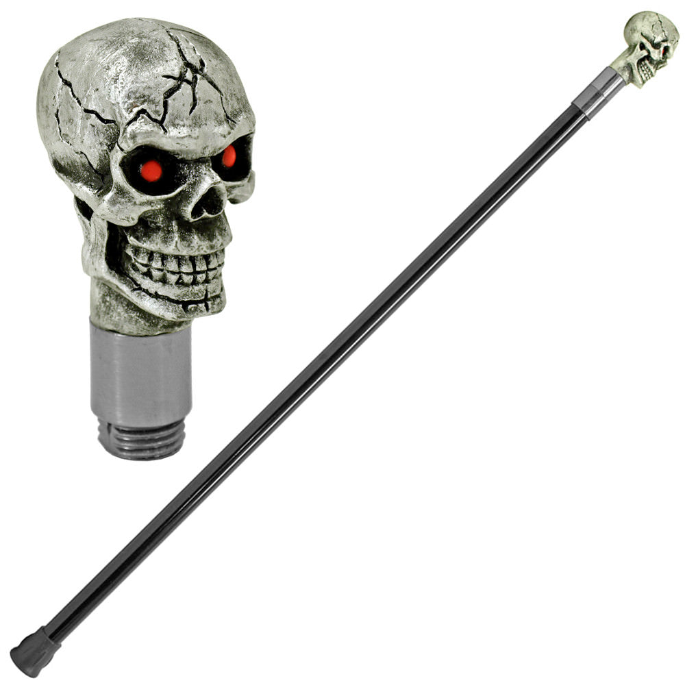 34.5" Dark Resurrection Skull Head Walking Stick - Tophatter's Guns'N'Weapons Store - FREE SHIPPING Collectible Weapons - Tophatter Daily Deals