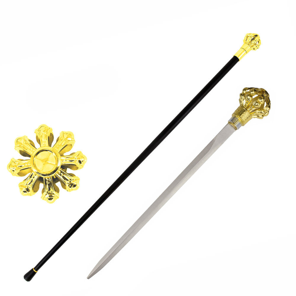 Golden Crown Knob Walking Cane Sword - TOPHATTER'S ARMORY DEALS Collectible Weapons - Tophatter Daily Deals