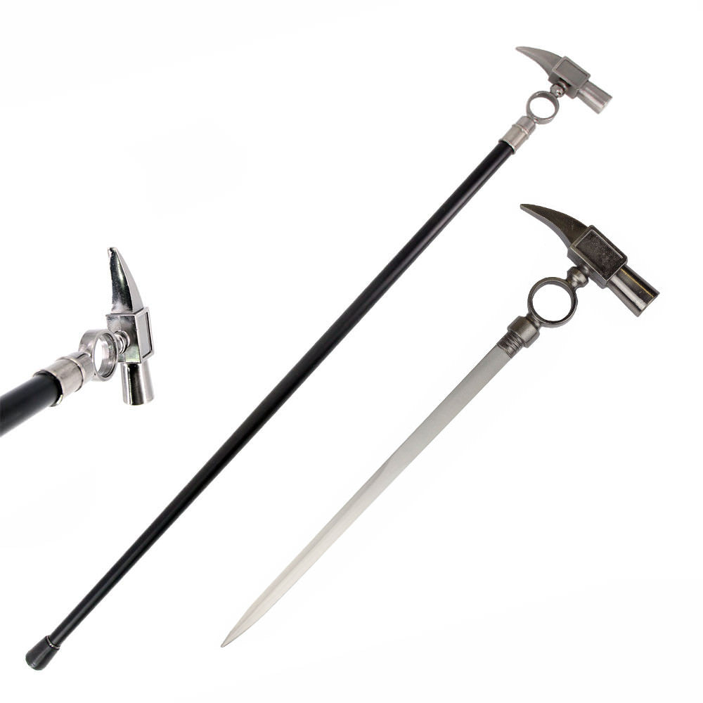 Aluminum Hammer Handle Style Sword Cane Collectible Weapons - Tophatter Daily Deals