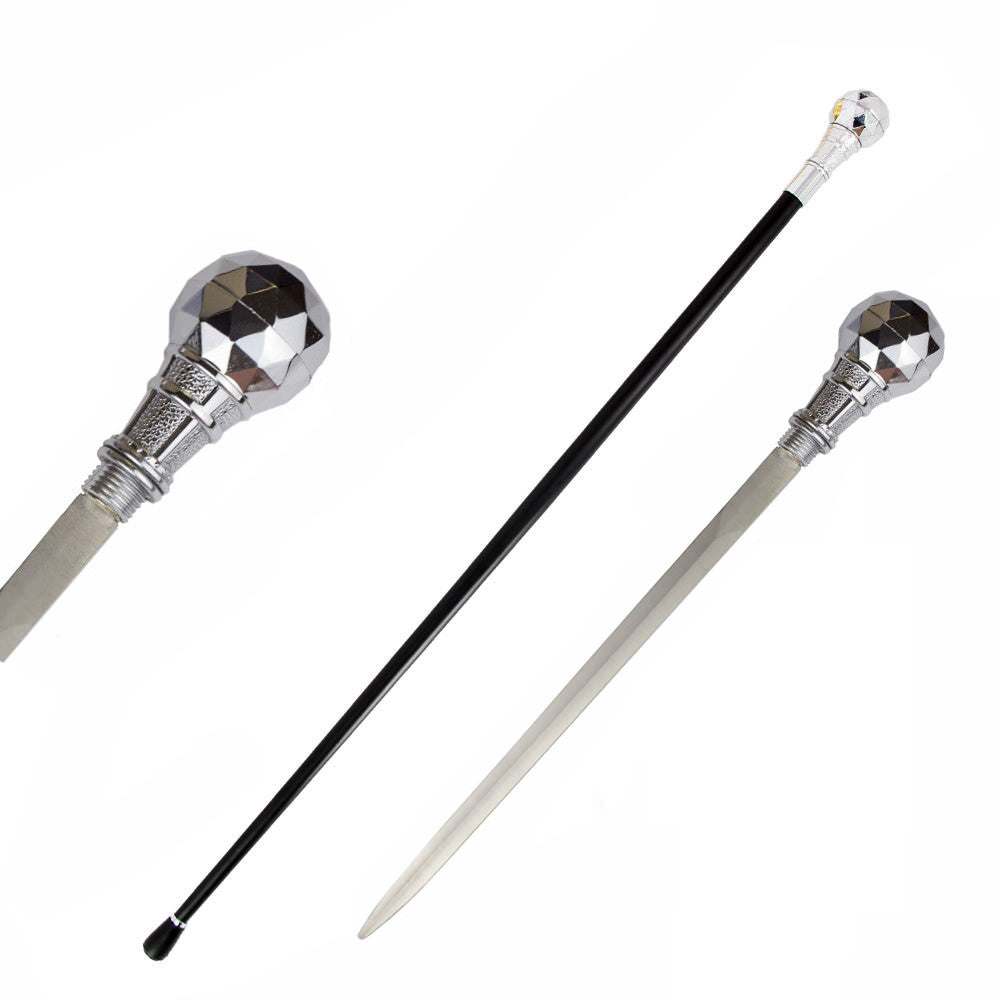 The Kingpin Silver Handle Walking Cane Sword - Tophatter's Guns'N'Weapons Store - FREE SHIPPING Collectible Weapons - Tophatter Daily Deals