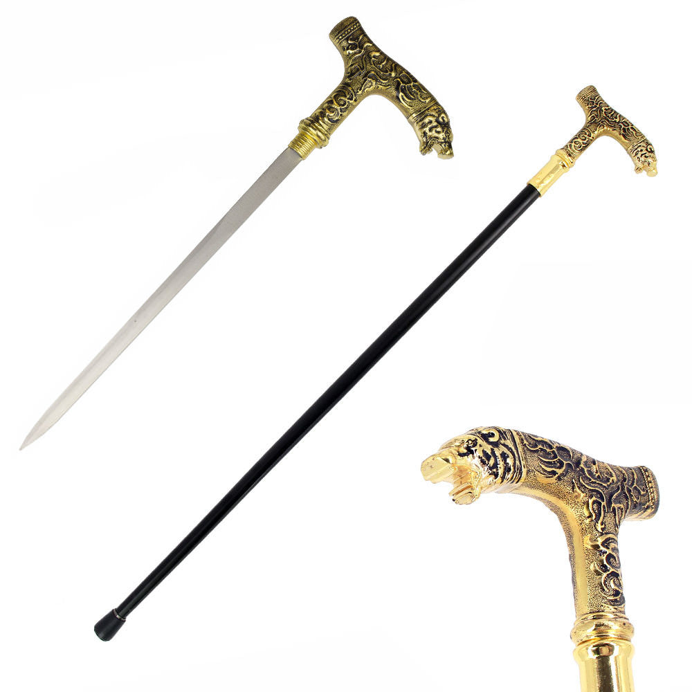 Bear Head Walking Sword Cane Collectible Weapons - Tophatter Daily Deals