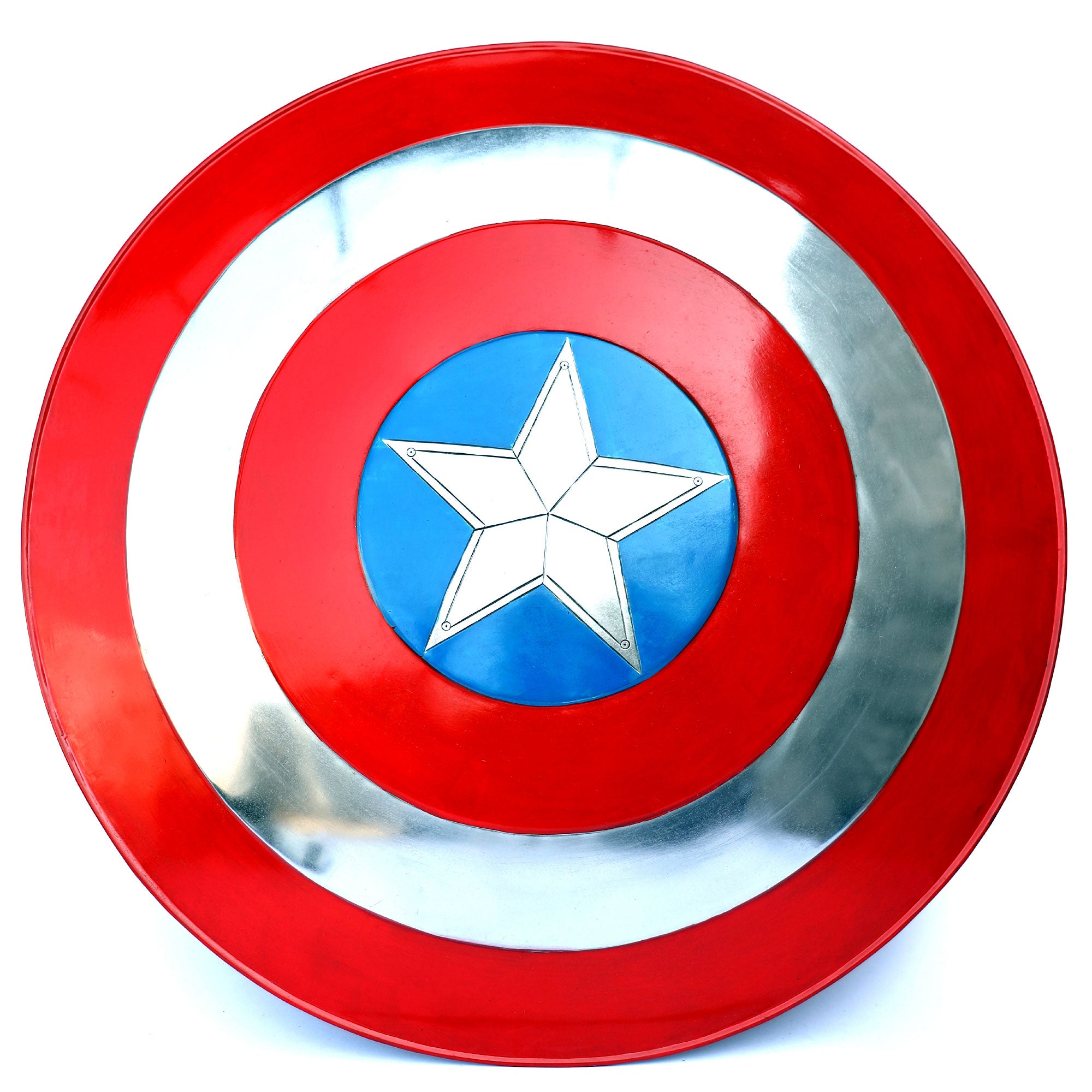 Captain America Metal Shield 24 inch Full Size - Tophatter's Guns'N'Weapons Store - FREE SHIPPING Collectible Weapons - Tophatter Daily Deals