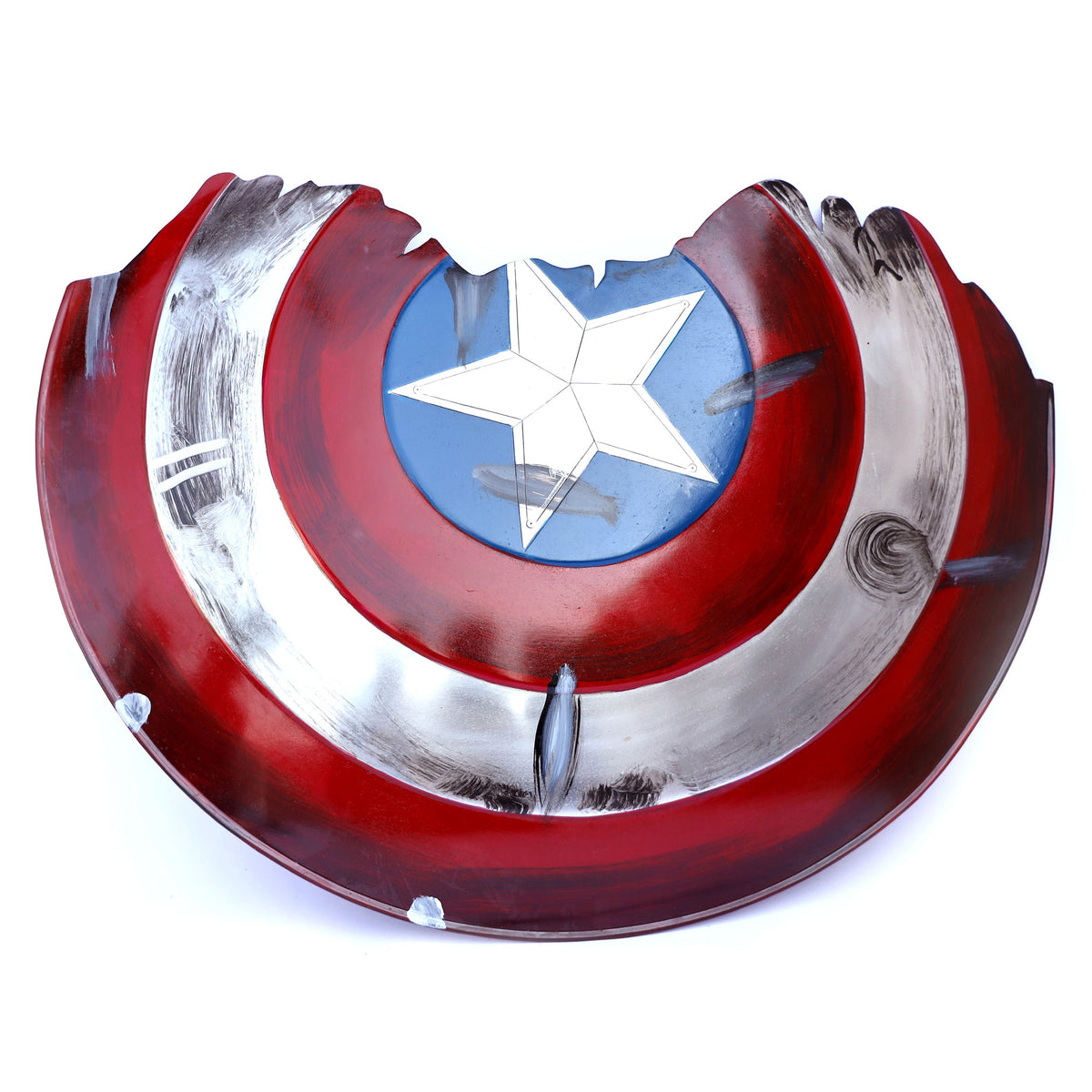 Captain America Solid Metal Broken Shield Damaged Style Prop Replica - Tophatter's Guns'N'Weapons Store - FREE SHIPPING Collectible Weapons - Tophatter Daily Deals