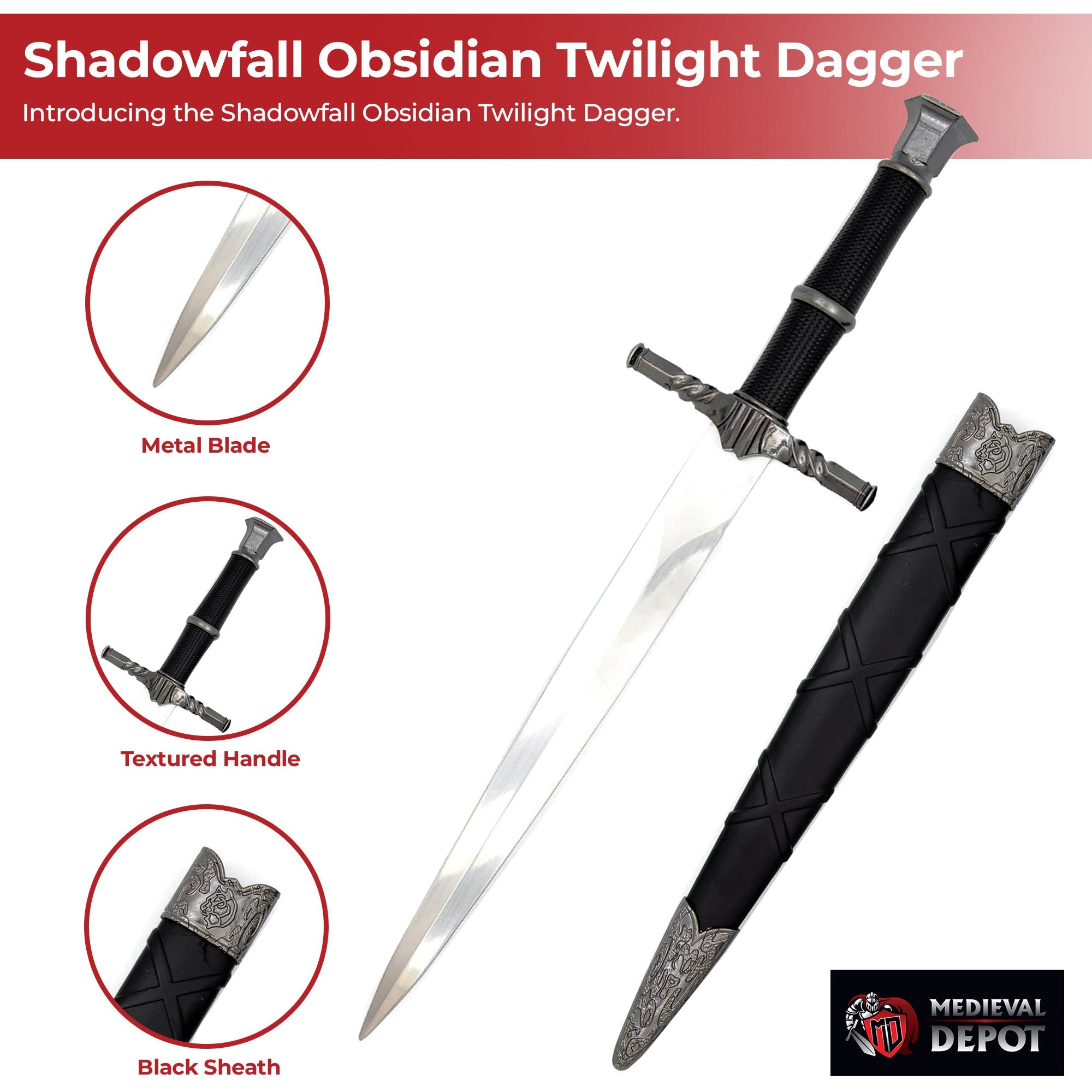 Shadowfall Obsidian Twilight Dagger Dagger - Tophatter Daily Deals