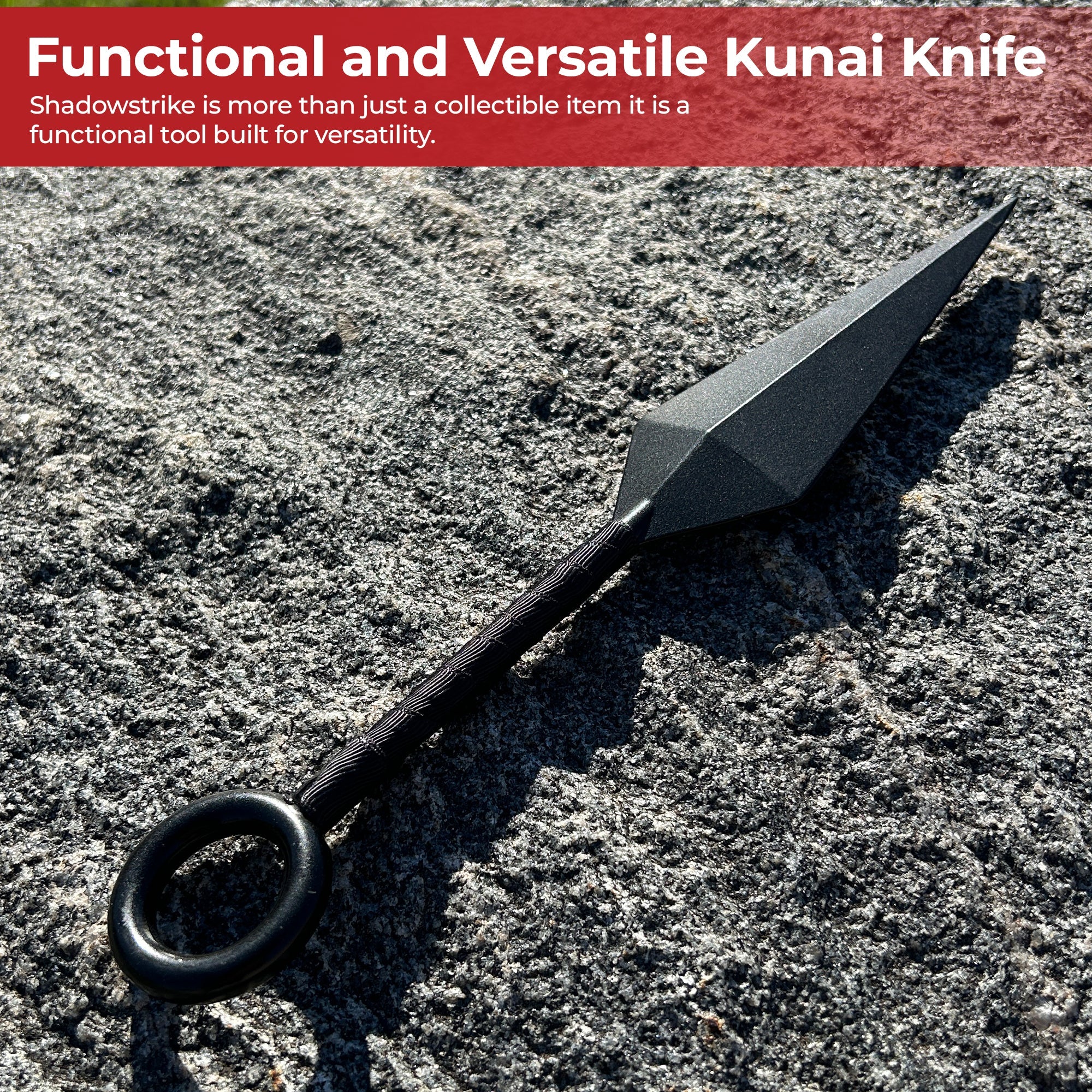 Shadowstrike Solid Steel Kunai Knife Throwing Knife - Tophatter Daily Deals