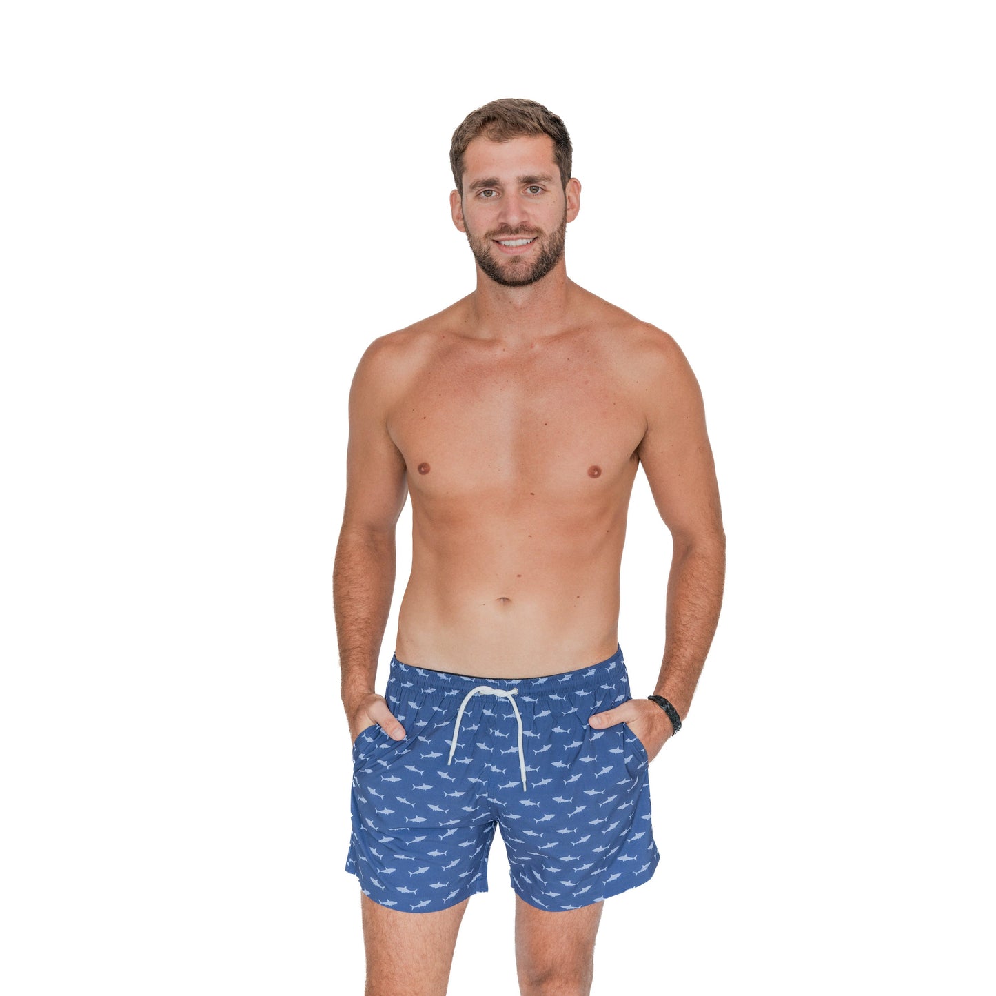 Bermies Shark Attack Swim Trunks Swimwear - Tophatter Daily Deals