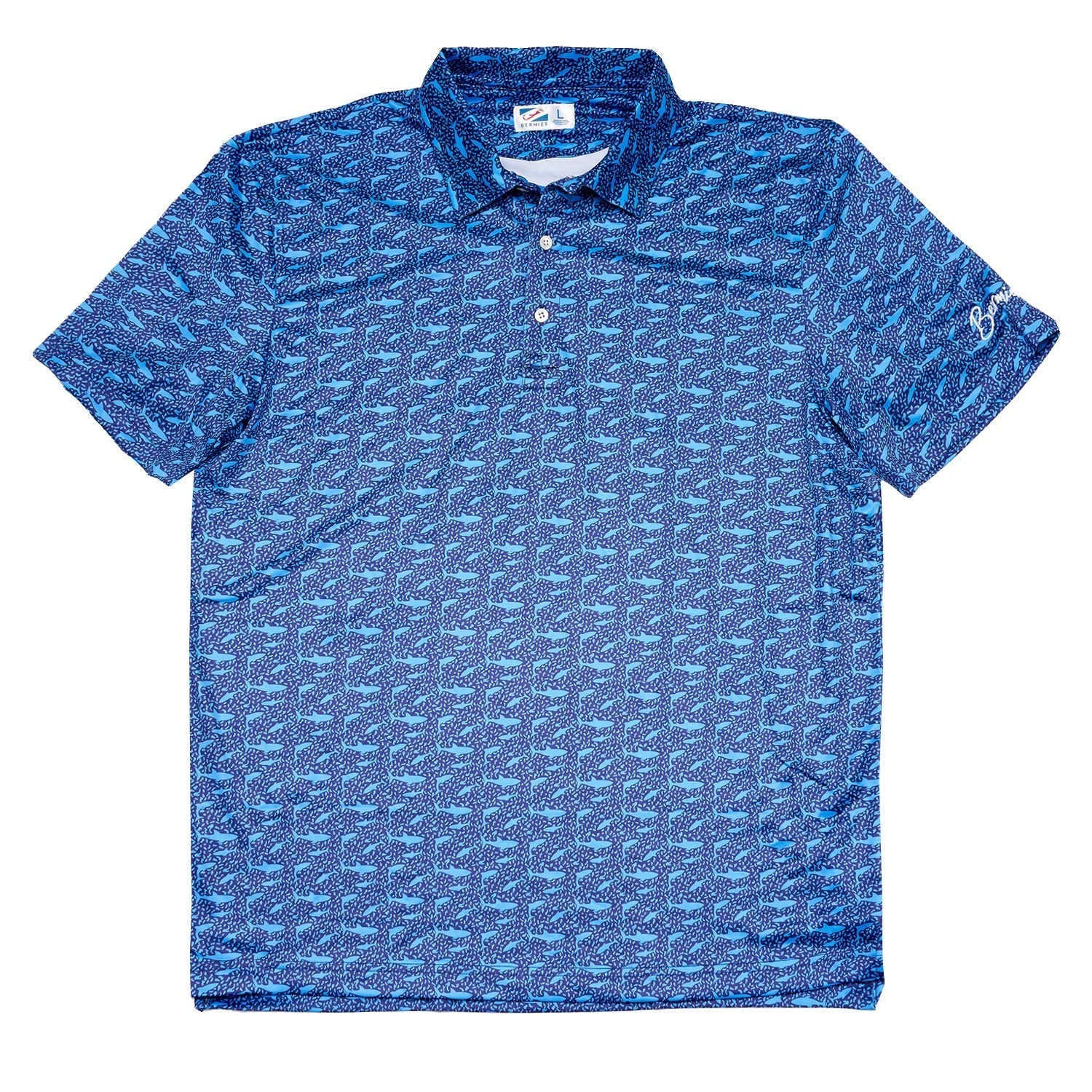 Bermies Sharkies Polo Blue Polos - Tophatter Daily Deals