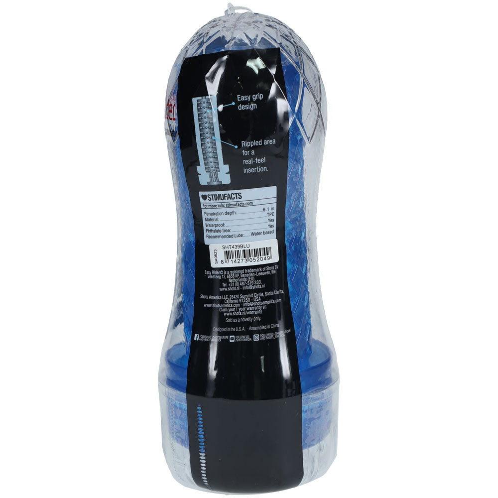 SHOTS Easy Rider - Blue Compact Masturbator > Sex Toys For Men > Masturbators > Manual - Tophatter Daily Deals