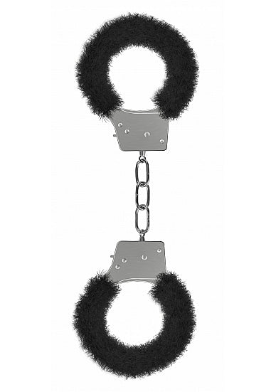 Ouch Beginner's Furry Handcuffs Black Cuffs - Tophatter Daily Deals