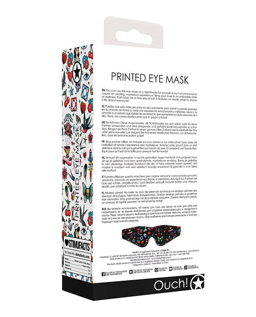 Ouch Old School Tattoo Style Printed Leather Eye Mask Blindfolds - Tophatter Daily Deals