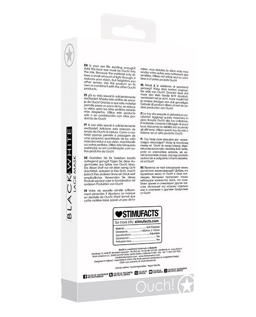 Ouch Black & White Lace Mask Masks - Tophatter Daily Deals