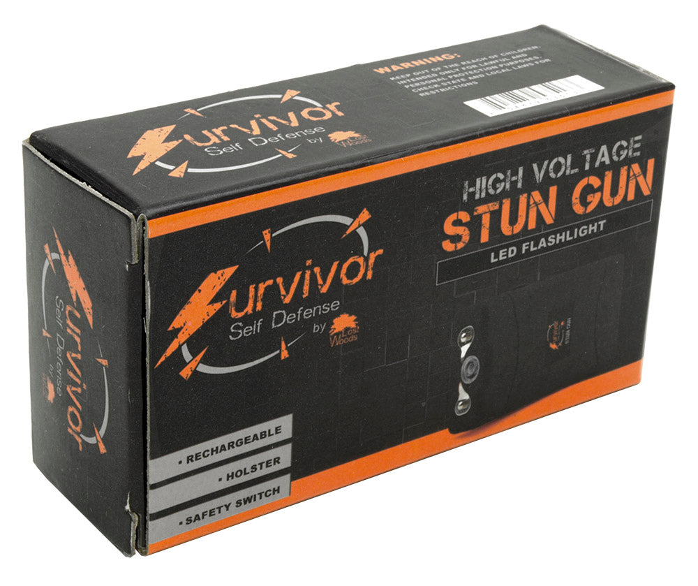 SURVIVOR High Voltage Rechargeable STUN GUN w/ LED & Holster Black SD-StunGun - Tophatter Daily Deals