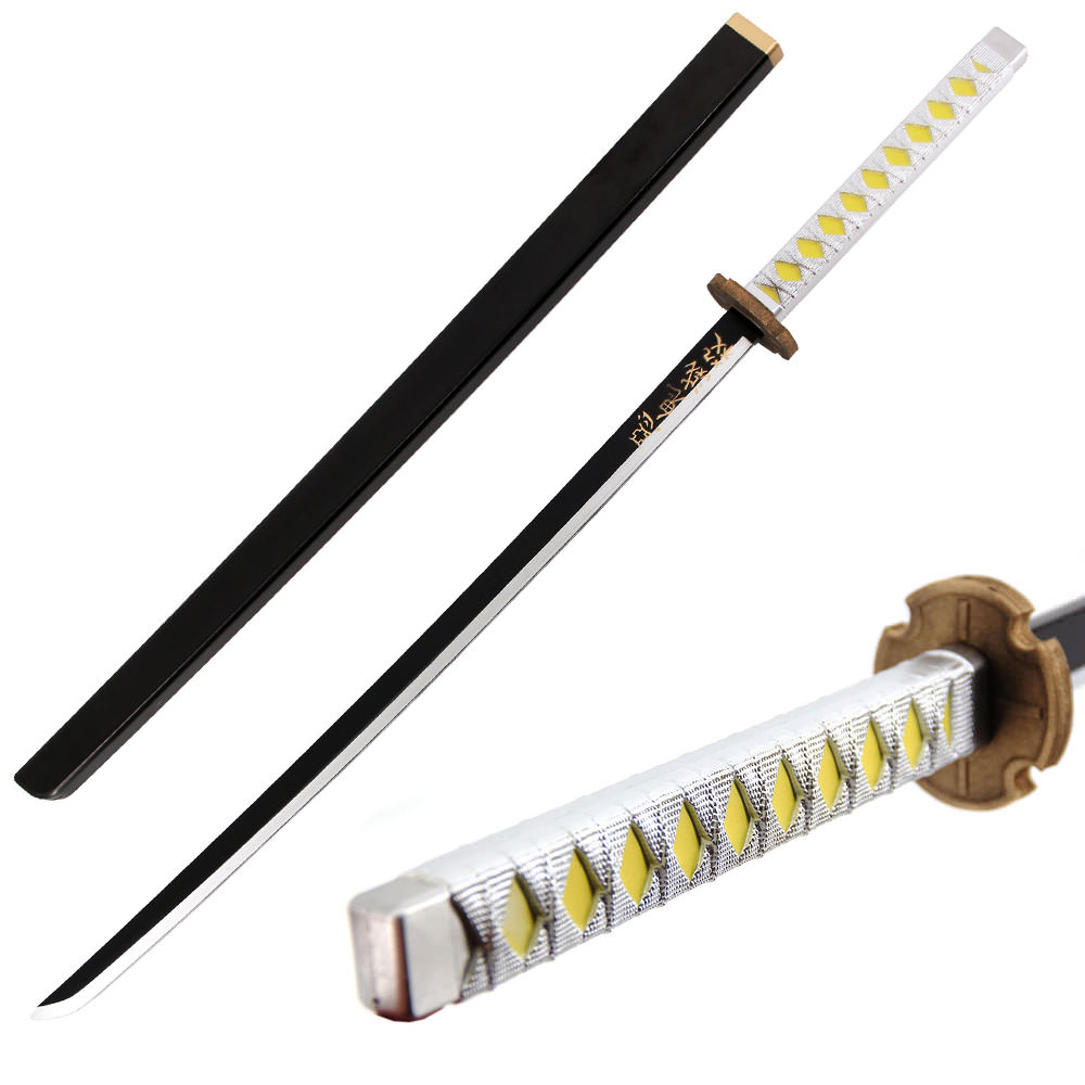 40.5" Foam Anime Zenitsu Agatsuma Cosplay Sword with Scabbard - TOPHATTER'S ARMORY DEALS Collectible Weapons - Tophatter Daily Deals