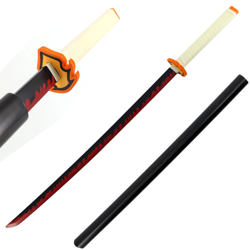 41" Foam Kamado Tanjirou Breath Of Sun Cosplay Sword with Scabbard - Tophatter's Inc. Weapons Store Online Collectible Weapons - Tophatter Daily Deals