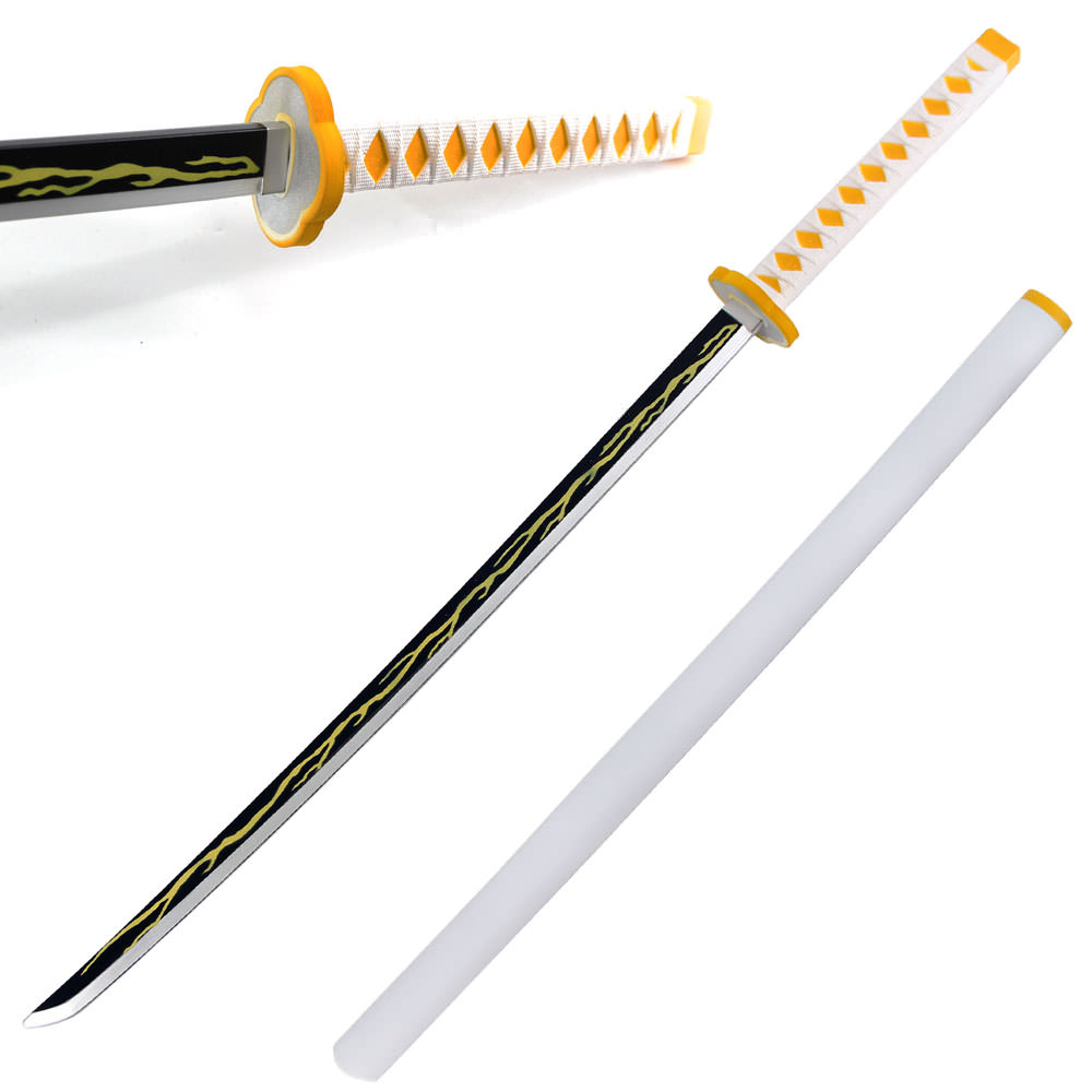 40.5" Foam Cosplay Anime Zenitsu Agatsuma Sword with Scabbard - TOPHATTER'S ARMORY DEALS Collectible Weapons - Tophatter Daily Deals