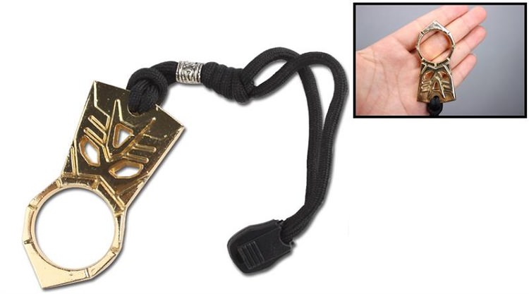 Self Defense Finger Skull Knuckle Jabber, Bottle Opener, Gold Survival Tool - Tophatter's Guns'N'Weapons Store Collectible Weapons - Tophatter Daily Deals