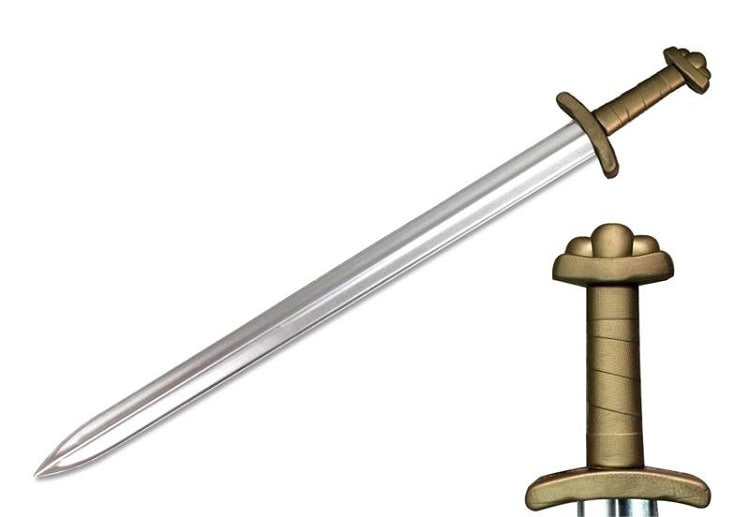 Medieval Viking 9th Century Foam Sword Chrome Blade Cosplay Costume LARP - Tophatter's Guns'N'Weapons Store Collectible Weapons - Tophatter Daily Deals