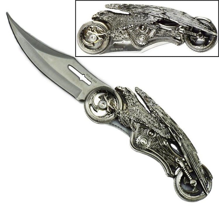 Eagle Motorcycle Folding Pocket Knife Collectible Stainless Steel Blade - Tophatter's Army Products & Self Defense Collectible Weapons - Tophatter Daily Deals