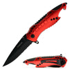 Spring Assist Red Shark Tactical Combo Edge Rescue Knife - TOPHATTER'S ARMORY DEALS Collectible Weapons - Tophatter Daily Deals