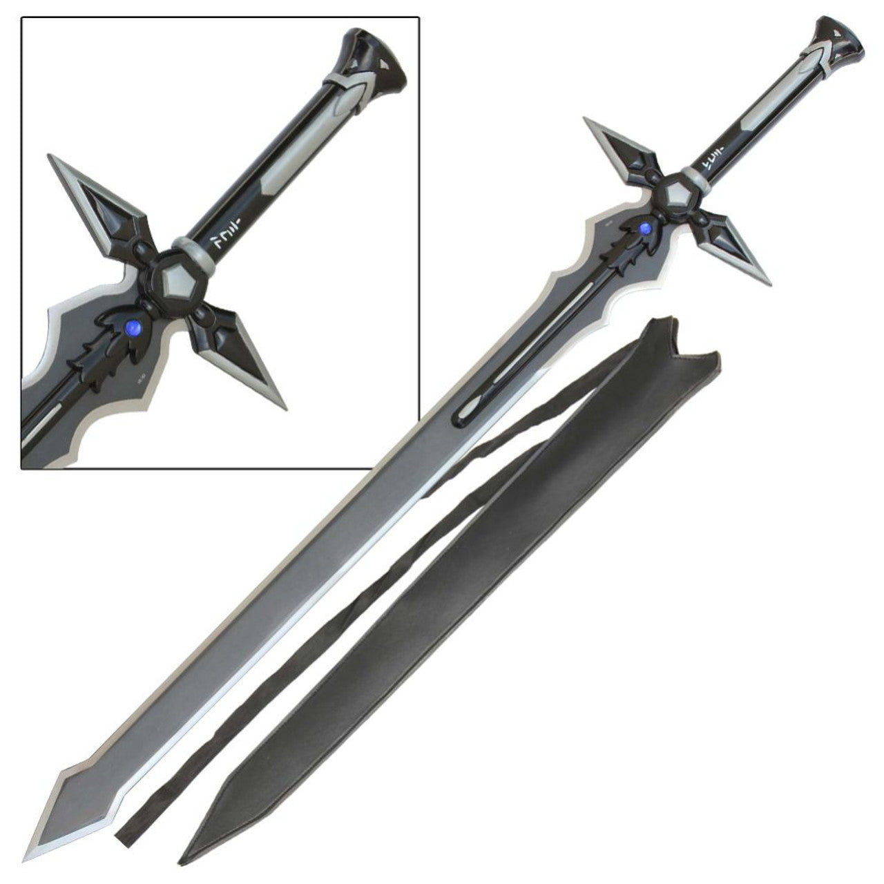 Kiritos Dark Repulser SAO Carbon Steel Collectible Sword - TOPHATTER'S ARMORY DEALS Collectible Weapons - Tophatter Daily Deals