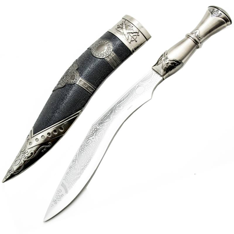 15" Nepalese Kukri Knife Gurkha Hunting Machete Dagger Ornate Sheath Collectible Weapons - Tophatter Daily Deals