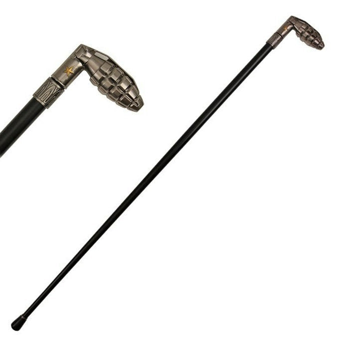 37 Inches Grenade Style Cane Gentleman's Walking Stick Cane - TOPHATTER'S ARMORY DEALS Collectible Weapons - Tophatter Daily Deals
