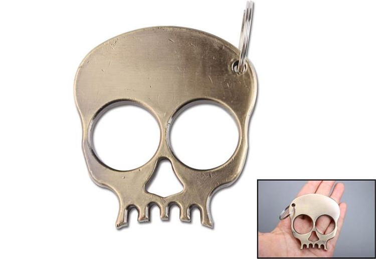 Metal Skull Keychain Keyrings Self Defense Emergency Survival Tool Collectible Weapons - Tophatter Daily Deals