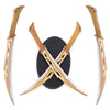 19" Set of 2 Fighting Knives Daggers Short Swords with Wooden Plaque - Tophatter's Army Products & Self Defense Collectible Weapons - Tophatter Daily Deals