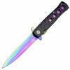 DZS Spring Assisted STILETTO God Father Style Pocket Knife with Clip Collectible Weapons - Tophatter Daily Deals
