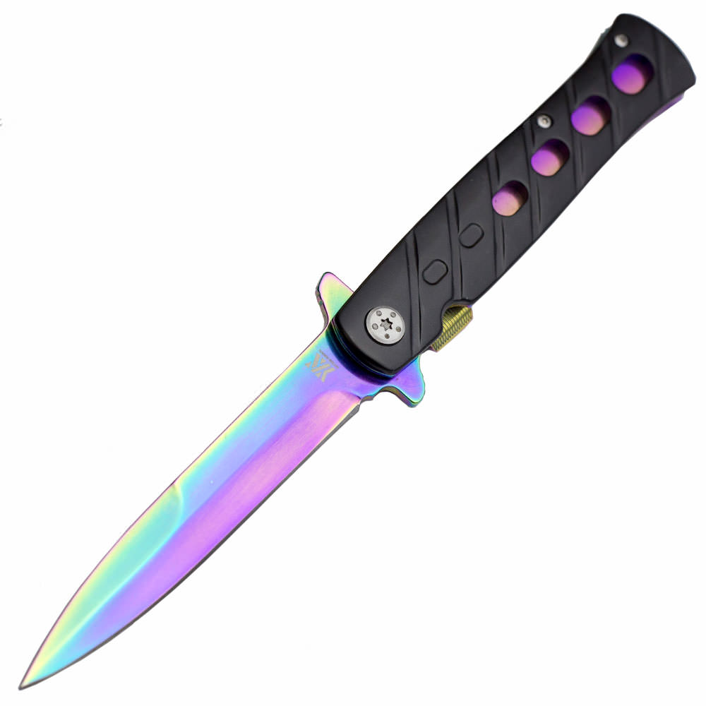 DZS Spring Assisted STILETTO God Father Style Pocket Knife with Clip - Tophatter's Inc. Weapons Store Online Collectible Weapons - Tophatter Daily Deals